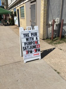 Sandwich board for the Pub with a Purpose Event